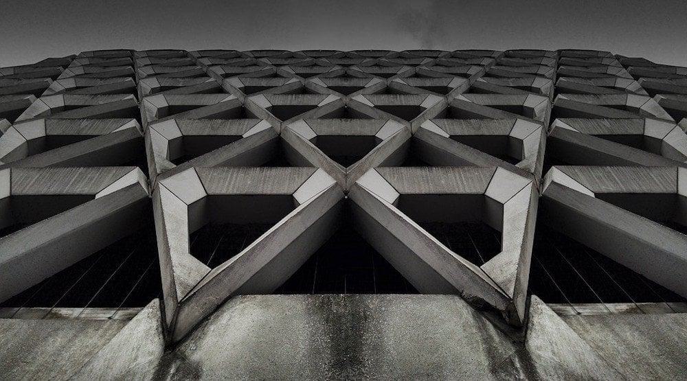 triangle concrete pattern wall