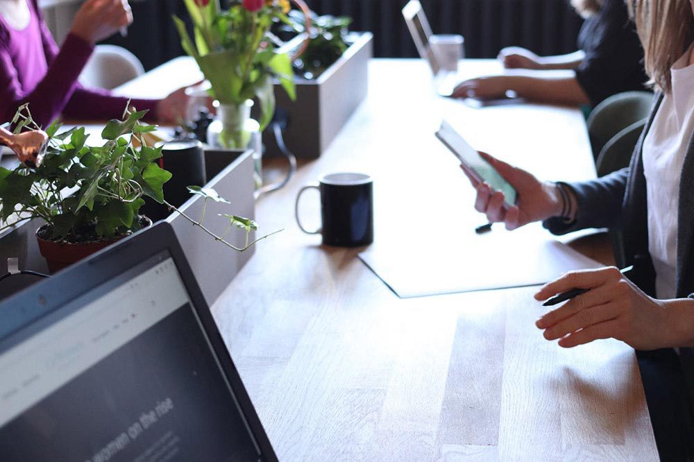 Young professionals working together in an office.