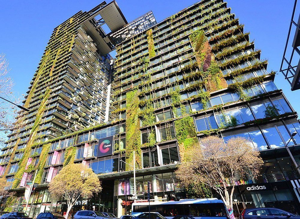 One Central Park in Sydney, with planted facades running up the building.