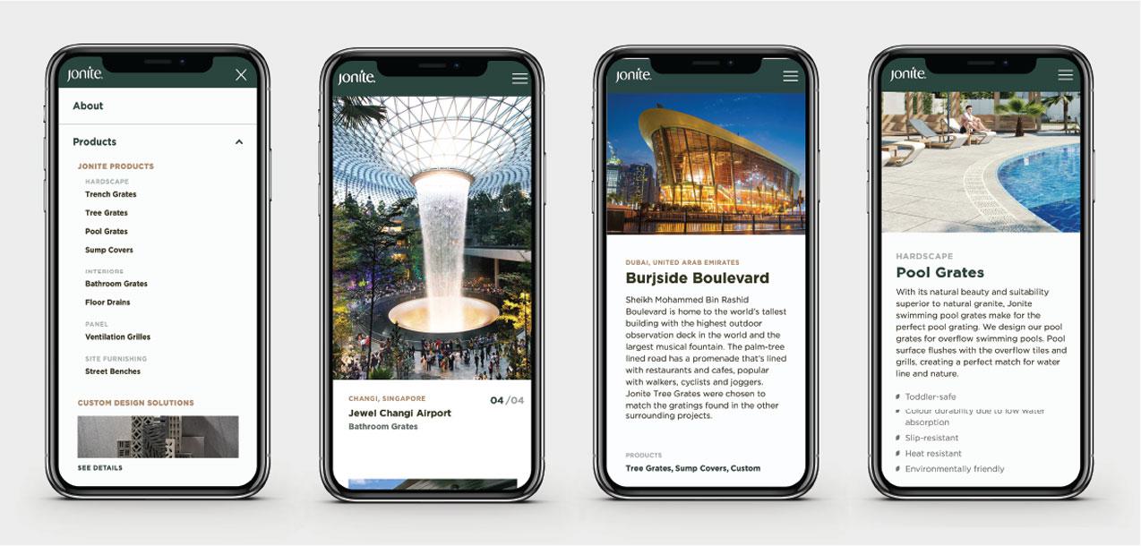 Jonite website on phone
