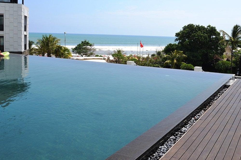 infinity pool with pebble