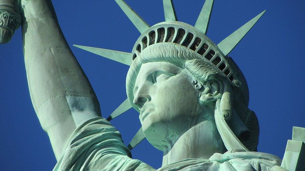 the statue of liberty close up