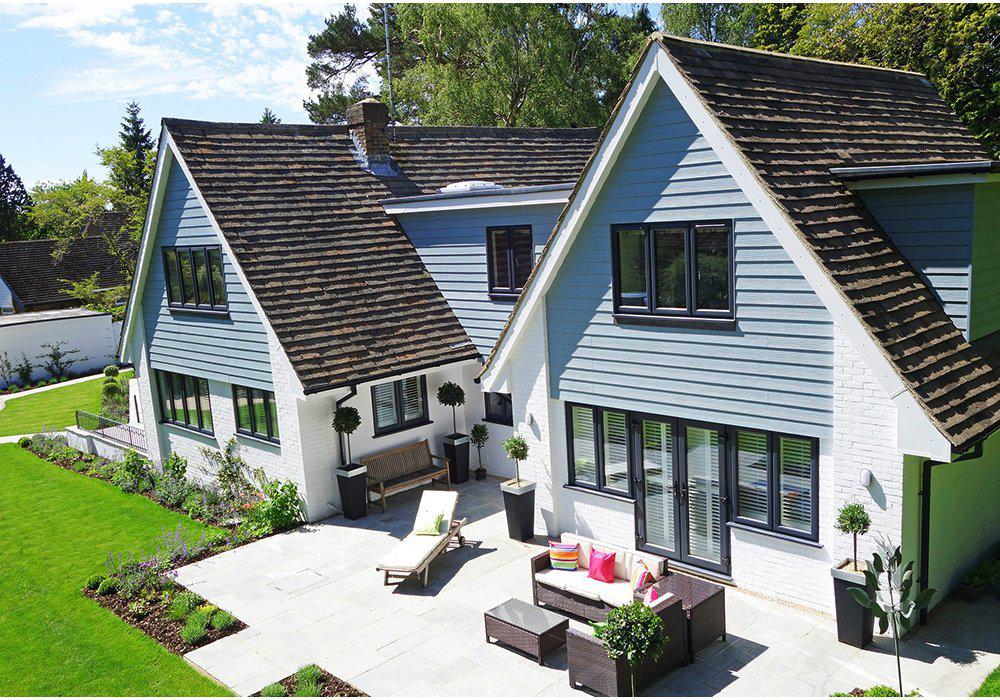 villas with angular roofs