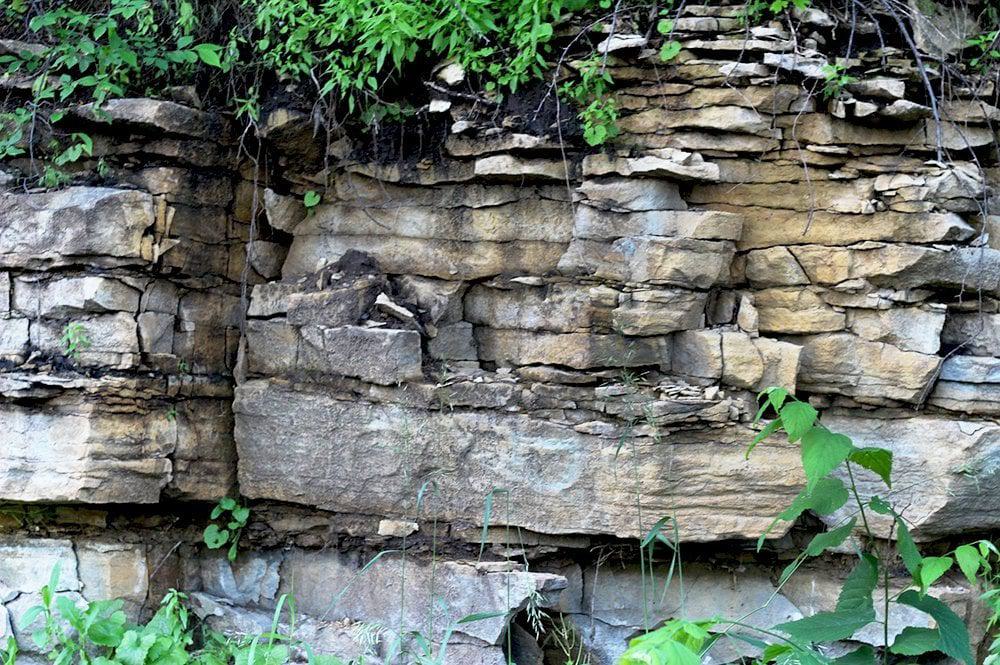 layers of sedimentary rocks