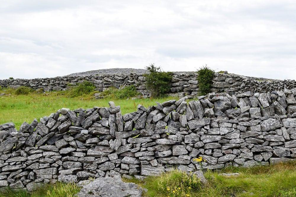 stacked rock wall