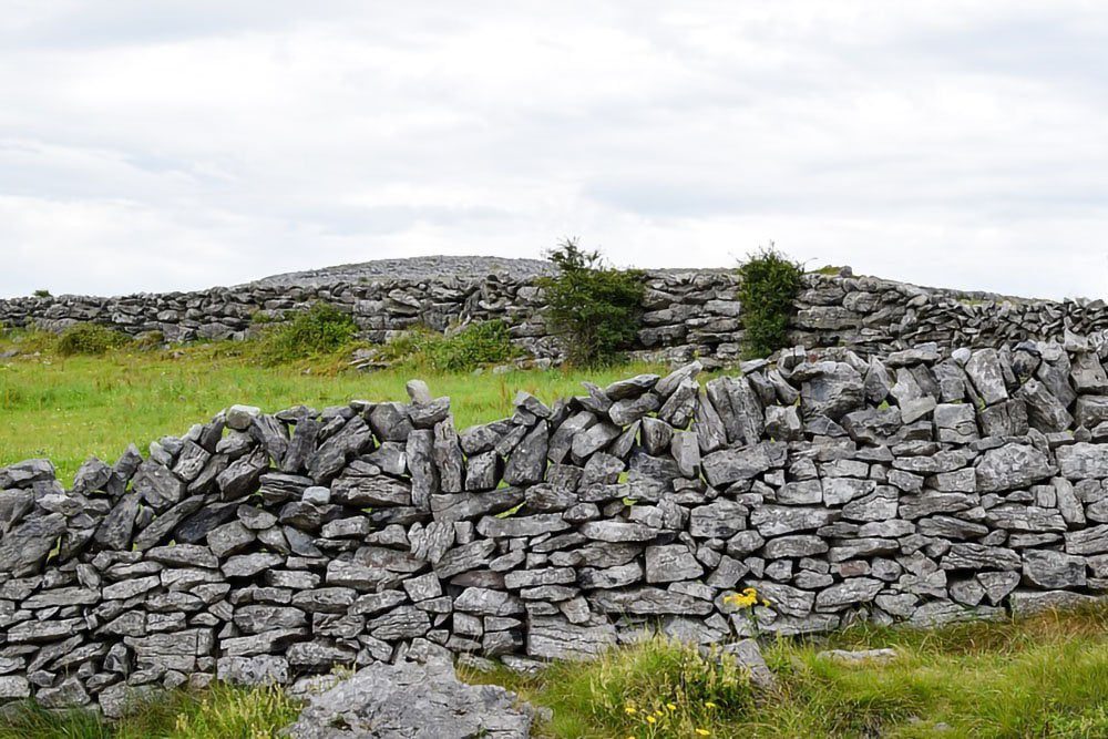 stacked rock wall