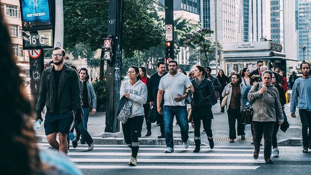 commuters on road