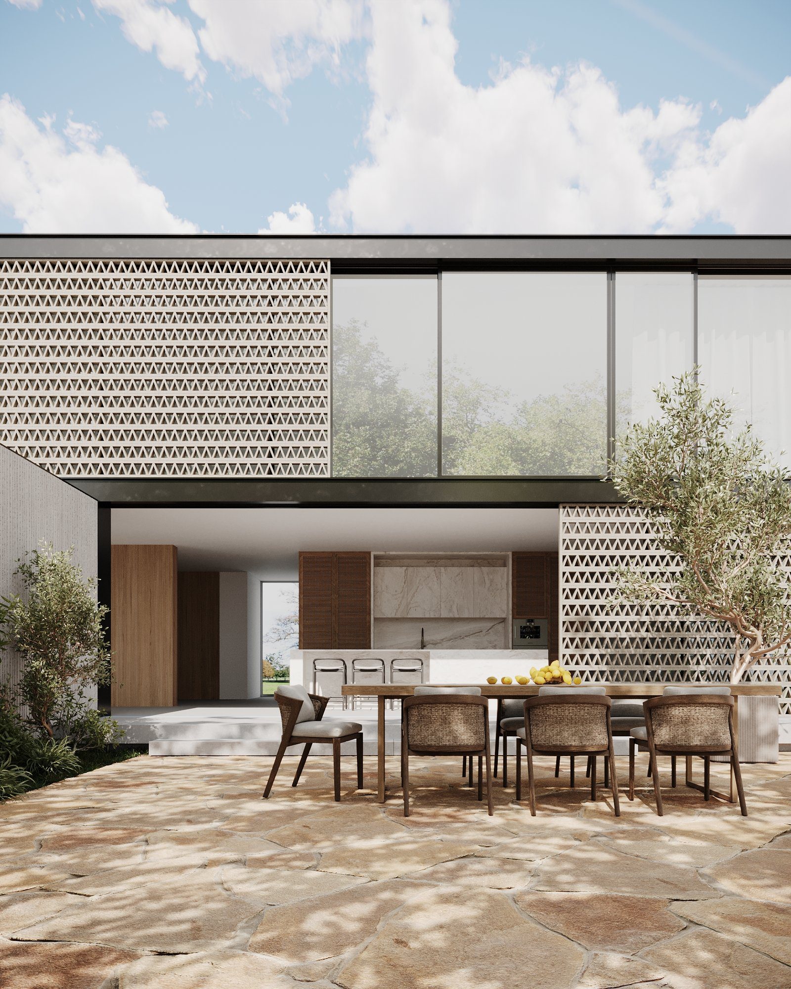 Jonite Breeze Blocks in an exterior facade