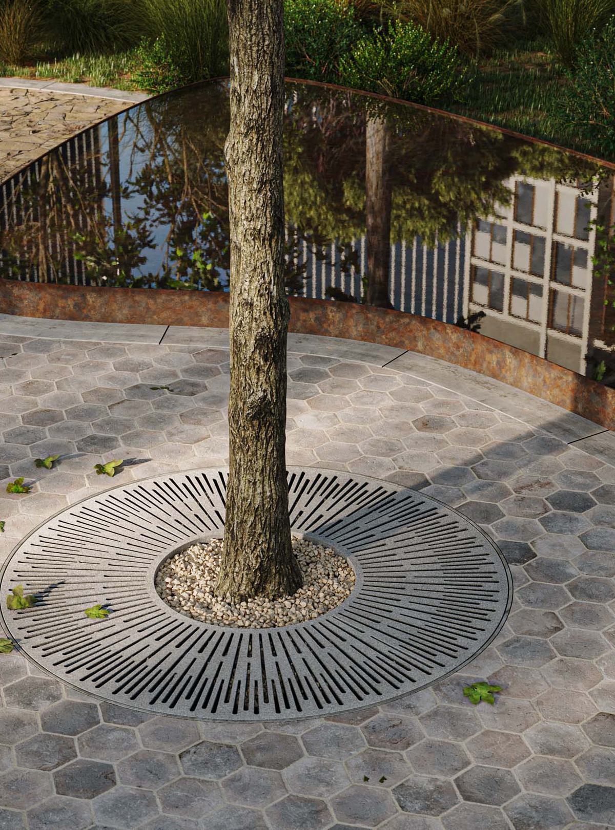 Tree Grating System Decorative Stone Tree Grates | Custom & ADA Compliant Tree Grates